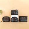 Mesh Cosmetic Bag Visible High Capacity Portable Double Zippers with Handle Storage Multifunctional Travel Mesh Makeup Bag Trip Accessory