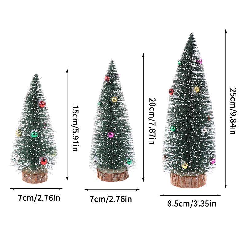 1Pcs Miniature Christmas Tree Artificial Sisal Snow Landscape Architecture Small Tabletop Decor for Holiday Crafts