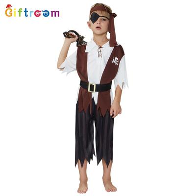 Halloween Masquerade Prop Costume Pirates of the Caribbean Boys Pants Bearded Pirate Costume