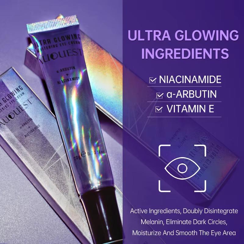 AUQUEST Ultra Light Whitening Eye Cream Reduces Dark Circles Removes Dark Spots Evens Out Skin Tone Reduces Fine Lines 20 Grams