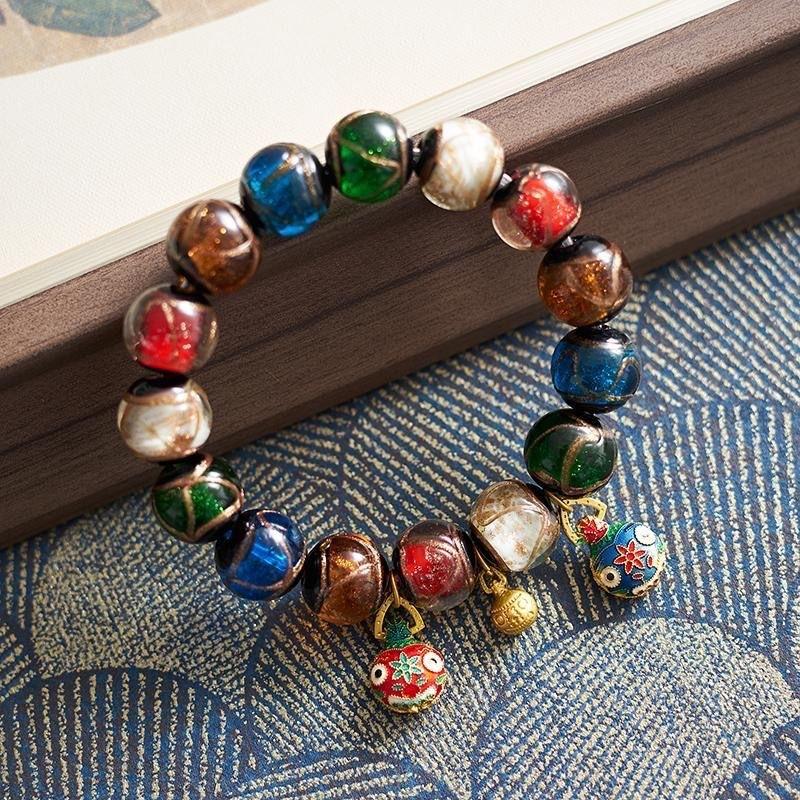 Ancient Five-way God of Wealth Bracelet, Five-color Multi-treasure Fragrant Gray Glazed Couple, Lao Qin Same Bracelet Bracelet Gift