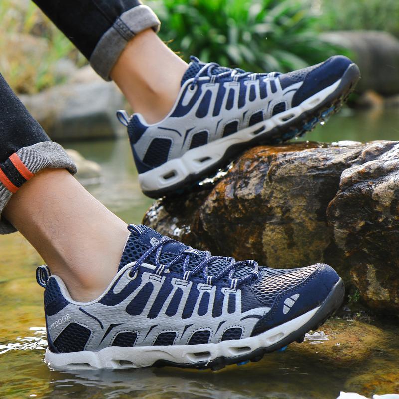 Unisexs Breathable Waterproof Trekking Shoes Tactical Sport Quick-Drying Outdoor Camping Hiking Shoes Upstream Mens Sneakers