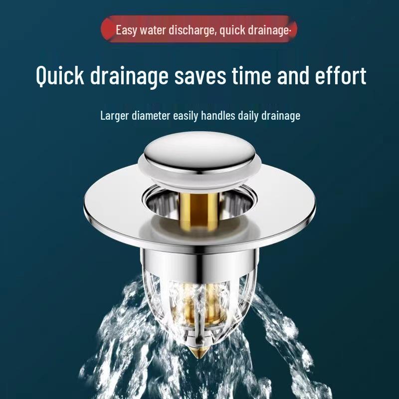 Aquarium Pop-Up Sink Drainer: Anti-Clog Bathroom Filter & Universal Press-Type Basin Accessory