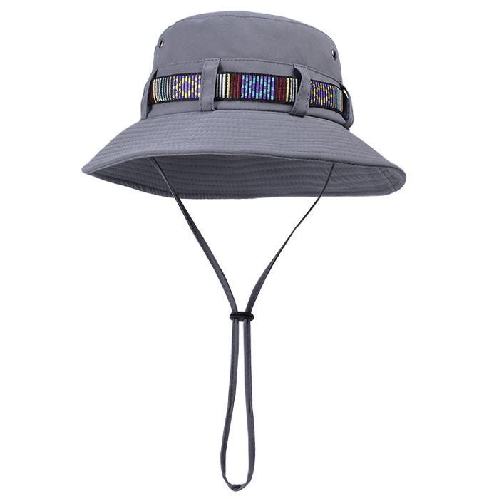 9234 Spring and Summer Fashion Ribbon Bucket Hat Men and Women Outdoor Fishing Mountaineering Hat Large Brim Sun Hat
