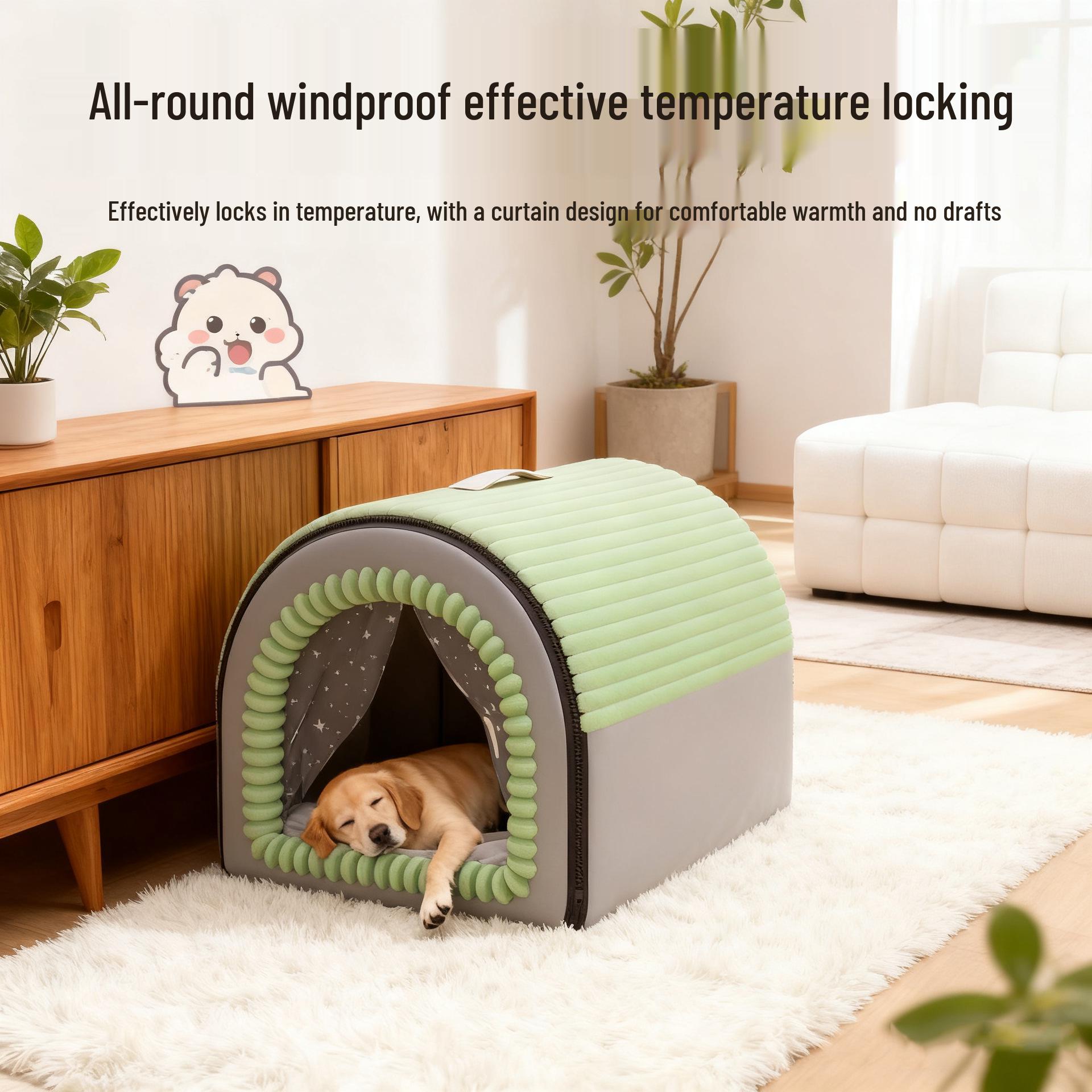 

Four Seasons Cat House: Warm, Enclosed, Washable, Removable Tent for Cats & Dogs M [0-6 lbs pet] света кофе