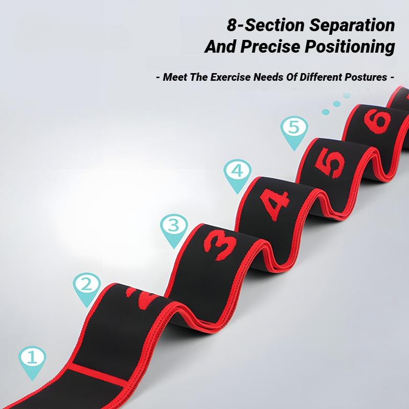 8 Section Dance Resistance Band Yoga Stretching Pilates Fitness Digital Elasticity Training Belt