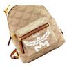 MCM Stark Lauretos Monogram Coated Canvas And Leather Mini Backpack Women Backpack Beige MMKESVE03I9001