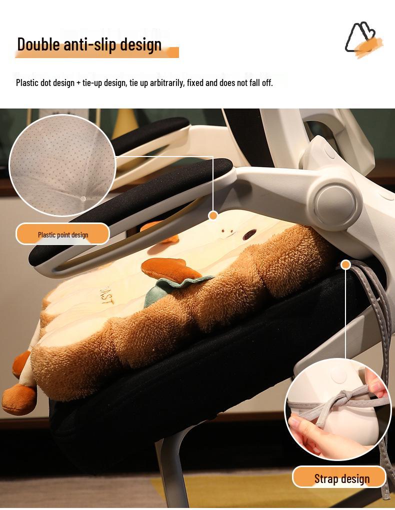 Cartoon Office Seat Cushion for Long Sitting - Universal, Thick, and Cute for All Seasons