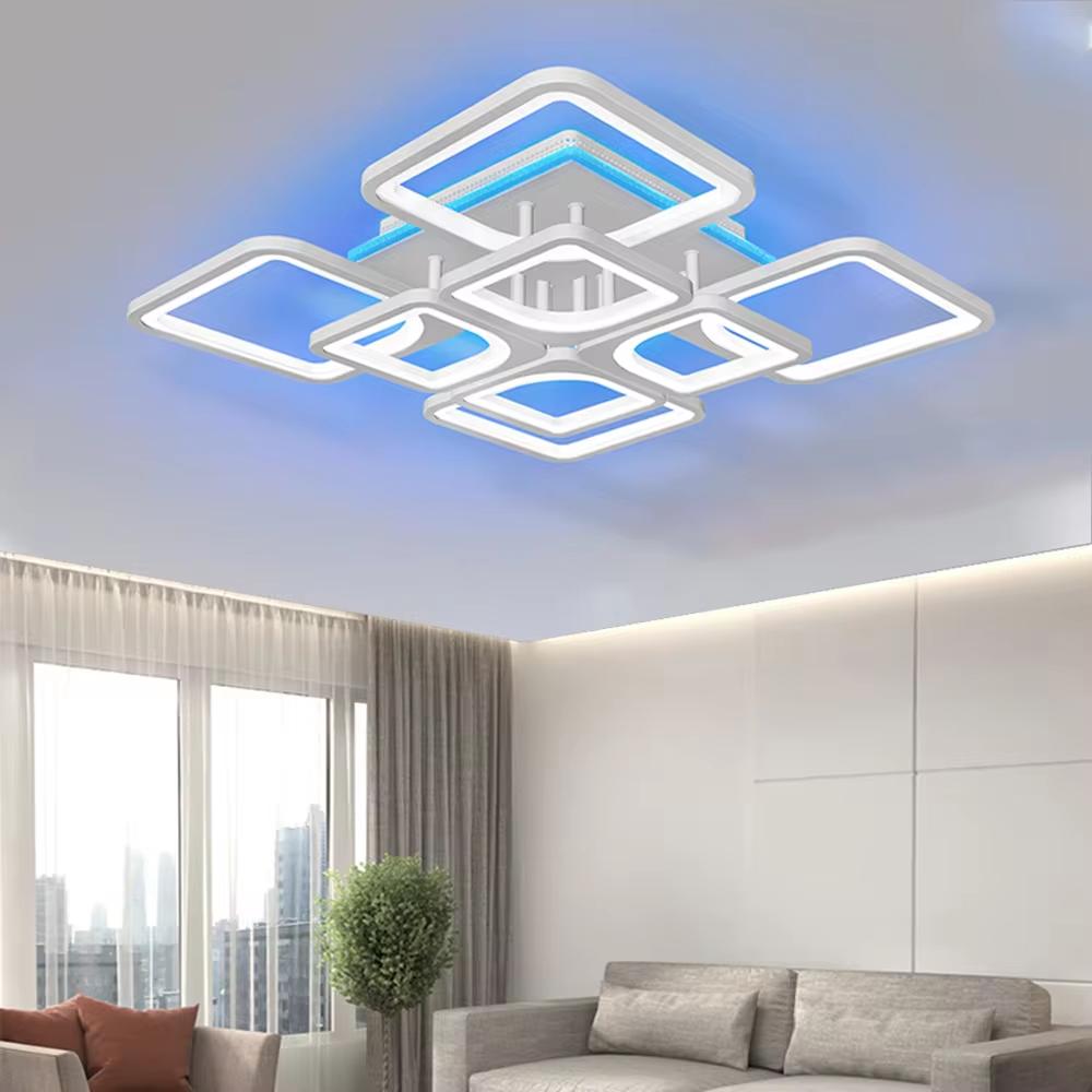 Modern Simple Style LED Pendant Lamp Ceiling Chandelier Blue Pink Purple APP with Remote Control Dimmable Interior Pendant Lamp