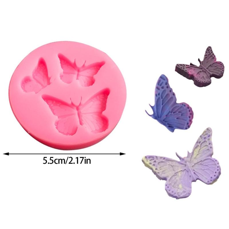 Food Grade Silicone Butterfly Molds 4Pcs Reusable DIY Candy Chocolate Dessert Fondant Molds Safe For Oven Freezer