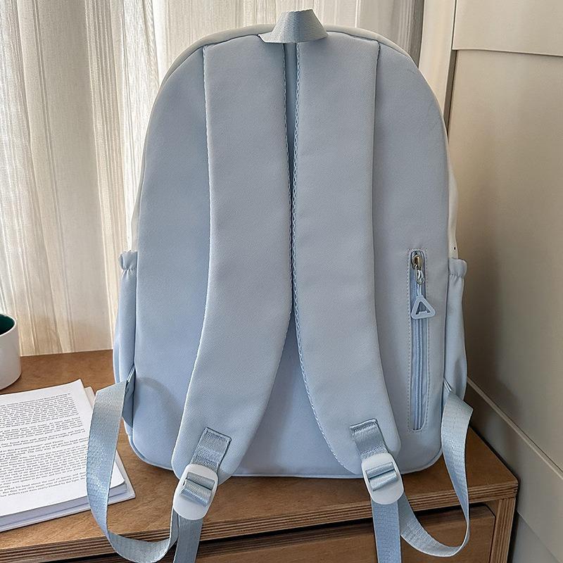 Japanese ins new high-value, fresh, sweet and cute cartoon plaid backpack, lightweight backpack for junior high school students