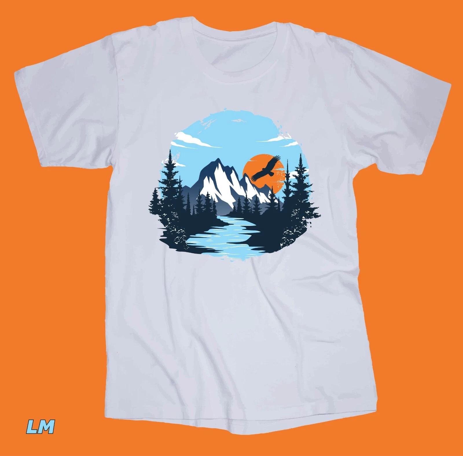 

Mountain Adventure white T-shirt Colorado Wyoming Utah River Outdoors Eagle 4XL
