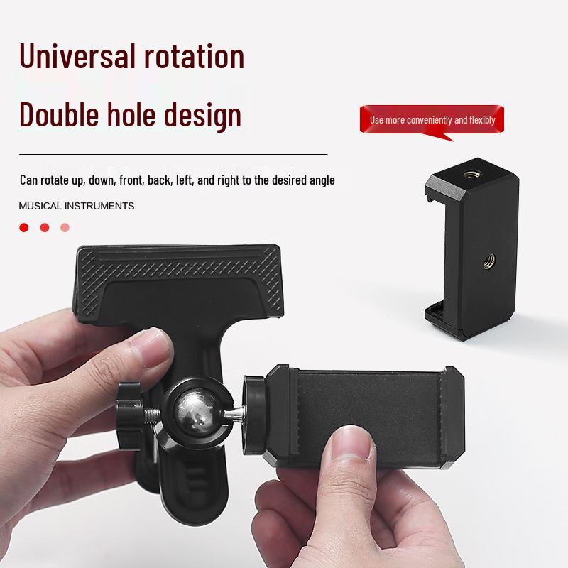 Univerzální otočný stojan pro mobilní telefon, kytaru a ukulele - Ideální pro živé streamování a nahrávání