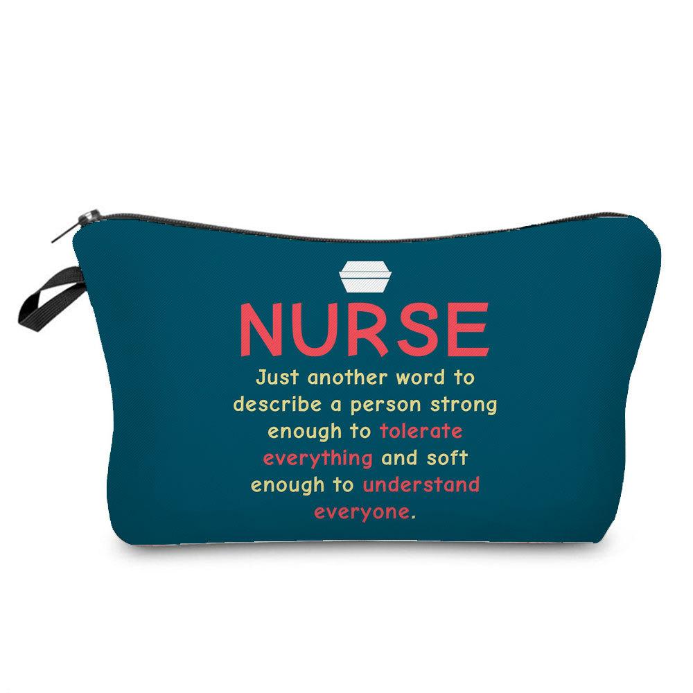 Women Nurse Print Cosmetic Bag Toiletries Organize Travel Storage Case 6863