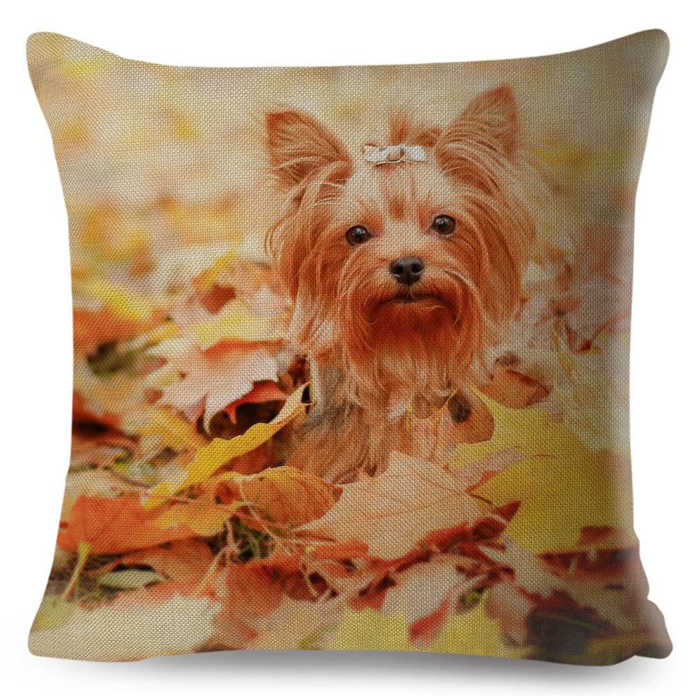 Cute MINI Dog Cushion Cover Decor Pet Animal Printed Pillowcase Polyester Pillow Case for Sofa Home Car Cm