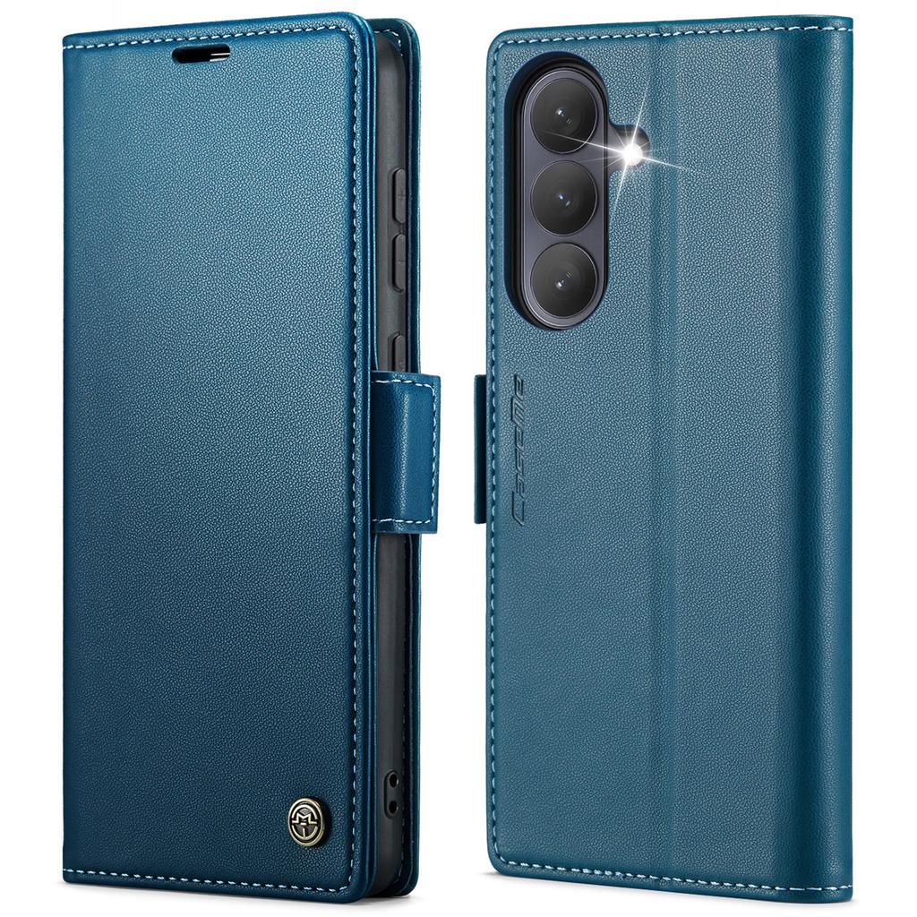 For Samsung Galaxy A57 5G Case CASEME 023 Series RFID Blocking Wallet Stand Glossy Litchi Texture Leather Phone Cover