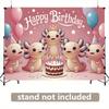 Party Backdrop Adorable Axolotls Celebrating Photo Background Decor Birthday Party Decor