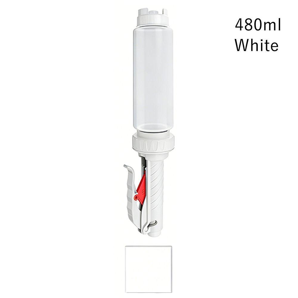 480ml Salad Dressing Bottle Plastic Squeeze Bottle Enduring Hanging Squeeze Bottle  For Coffee 480ml White