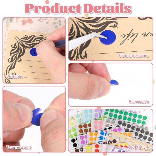 3240 Pcs Colored Dot Stickers 1/2 Inch, Removable Colorf Dots Stickers Self Adhesive Round Sticker 1/2 Inch for Women Men Reward Home Office Table