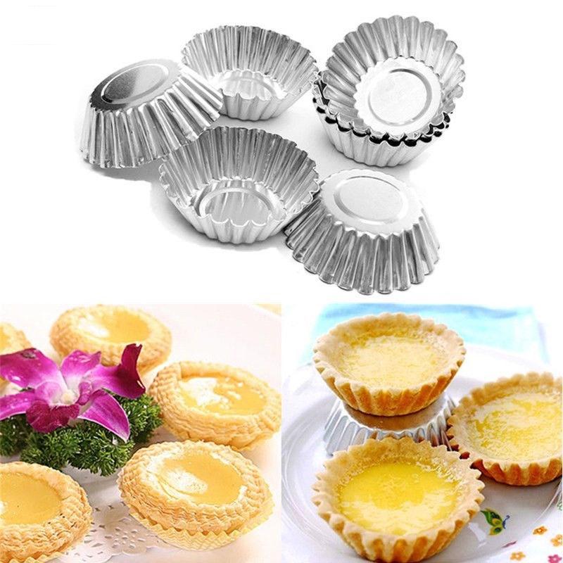 Durable Thickened Tin Egg Tart Molds Modern Simple Style Baking Tools