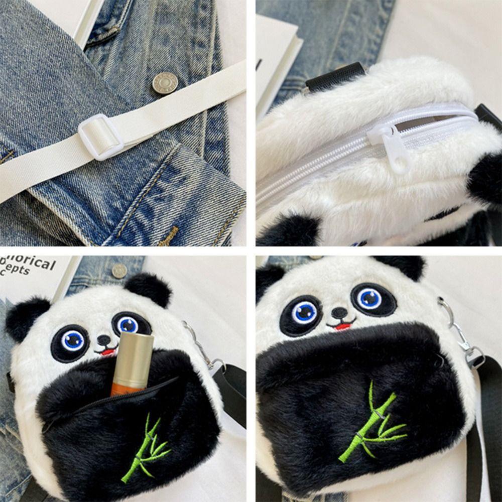 Cartoon Panda Crossbody Bag New Travel Purse Children's Gift Messenger Bag Plush Shoulder Bag