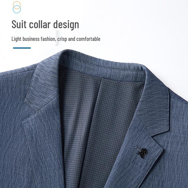 MONTAGUT Men's Ripple Texture Business Casual Suit Jacket