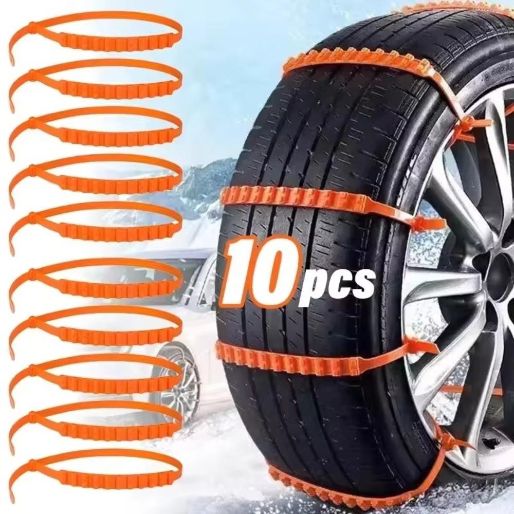 10PCS Gifts Anti-Slip Car Tire Chains Tire Chains Car Anti-skid Chains Snow Chains for Cars Emergency Accessories Car Snow Tie