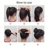 Long Synthetic 18inch Deep Wave Ponytail with Rubber Band DIY Self Winding Bun Head Curly Hair Bundle Omber Brown Black Green