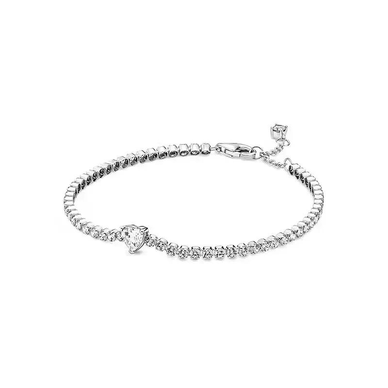 New 925 silver tennis bracelet sparkling crystal luxury women jewelry zircon water bracelet wedding gift