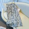 2025 Women's High-Waisted Satin Floral Midi Skirt - Summer A-Line Pencil Design