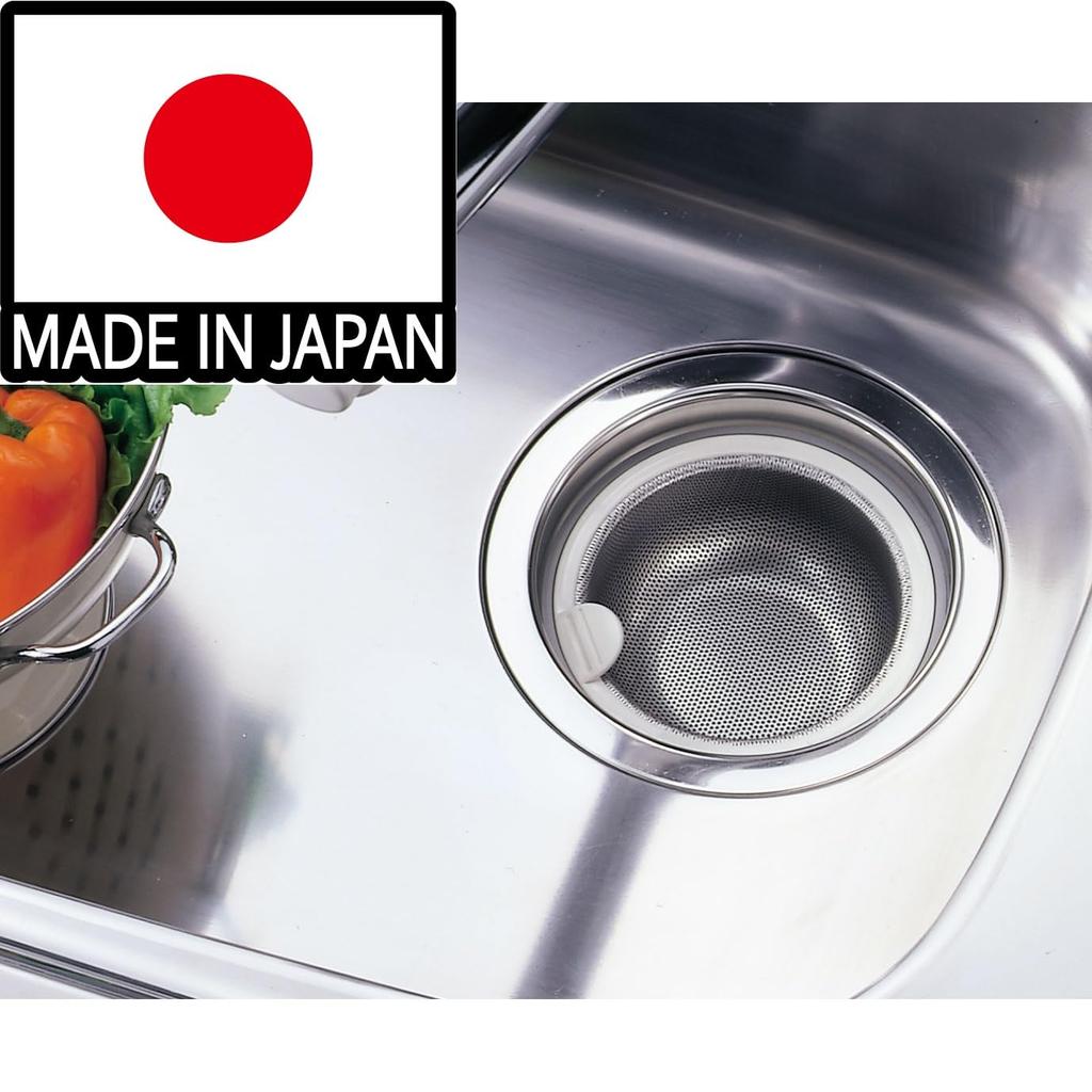 Belca Made in Japan Drain Garbage Receiver Stainless Steel Shallow Garbage Basket 135 Type Diameter x Height Stainless 13.5 5.8cm Steel/White SP-202T