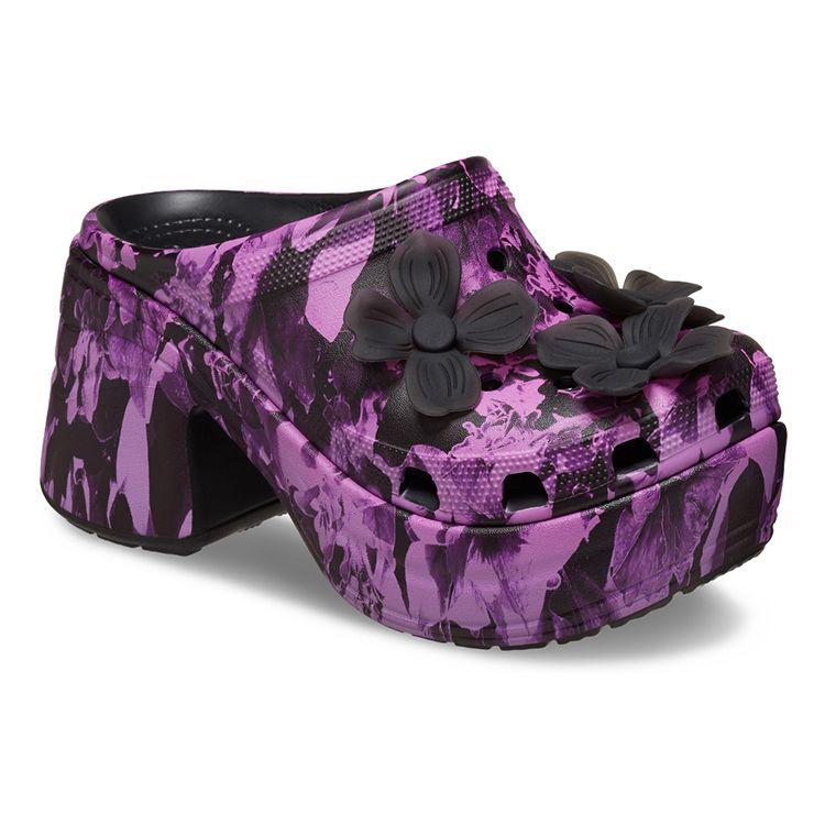 Crocs Mermaid Print Clogs Sandals Women Footwear Black 209686-0C4