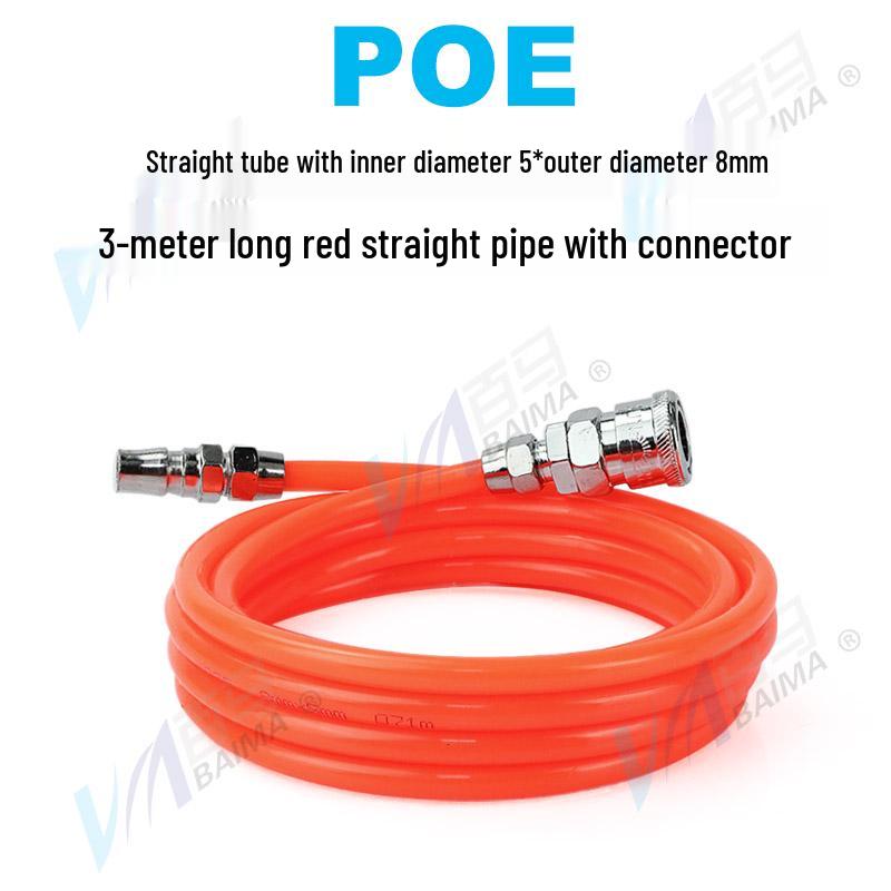 High-Pressure PU Air Hose with Quick Connect - 5*8/10*6.5/12*8, Pneumatic Air Compressor and Pump Compatible