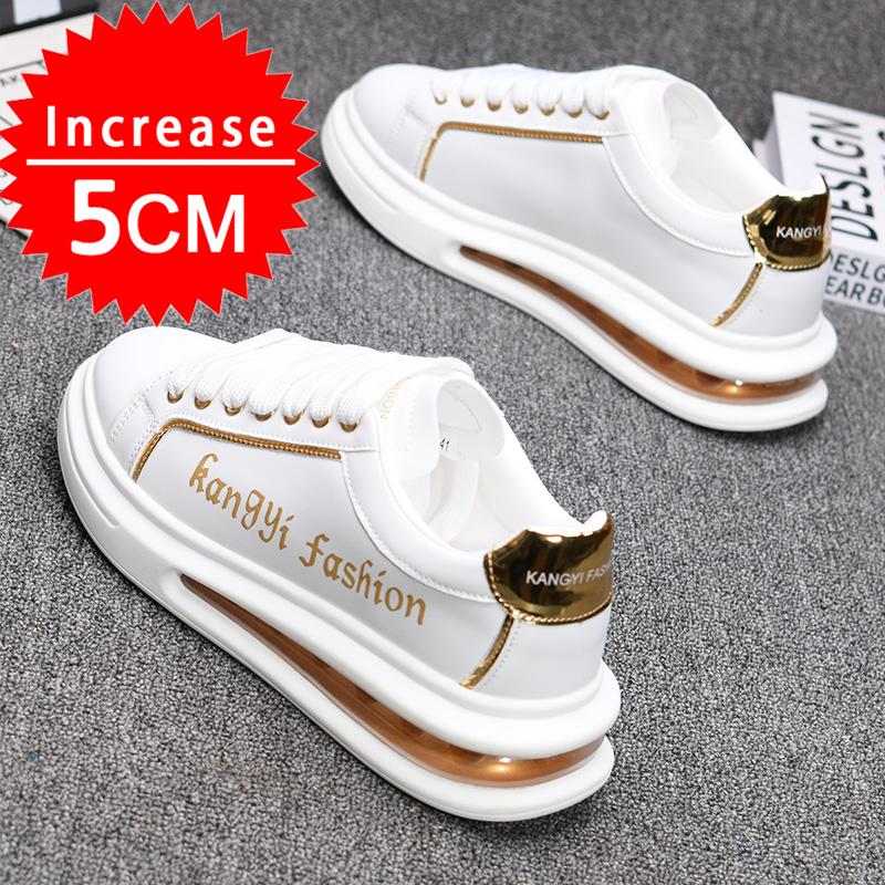 

Брендовая мужская обувь, увеличивающая рост, осенние белые кроссовки на воздушной подушке, увеличивающие рост, парные спортивные туфли, увеличивающие рост 42 белого золота