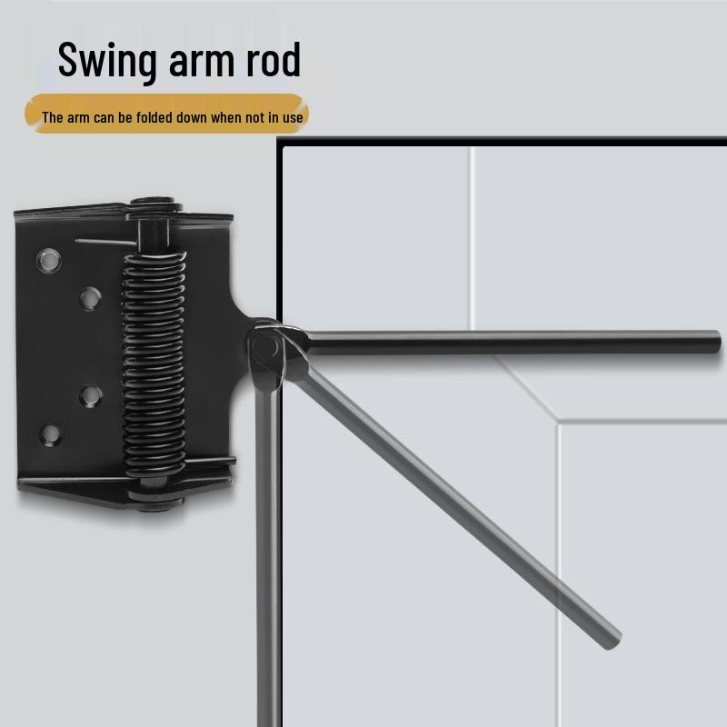 Automatic No-Drill Wooden Door Closer with Rebound Feature