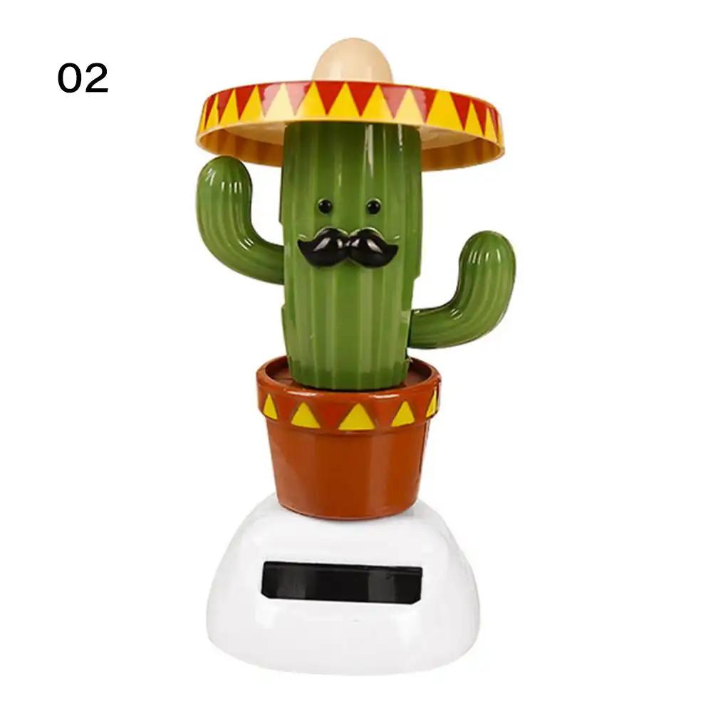 Cactus Auto-swinging Solar Sun Flower Plant Jewelry Car Interiors Ornaments Dancing Doll Figurines Miniature Car Home Decoration