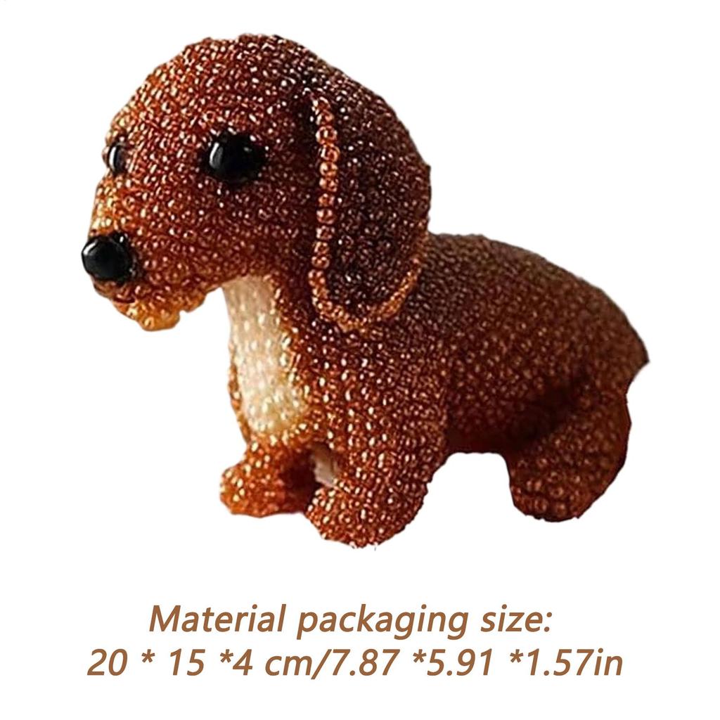 Dog Bead Embroidery Kit Three-Dimensional Dog Animal Bead Embroidery Kit Ornament Making Sewing Art Complete Accessories for