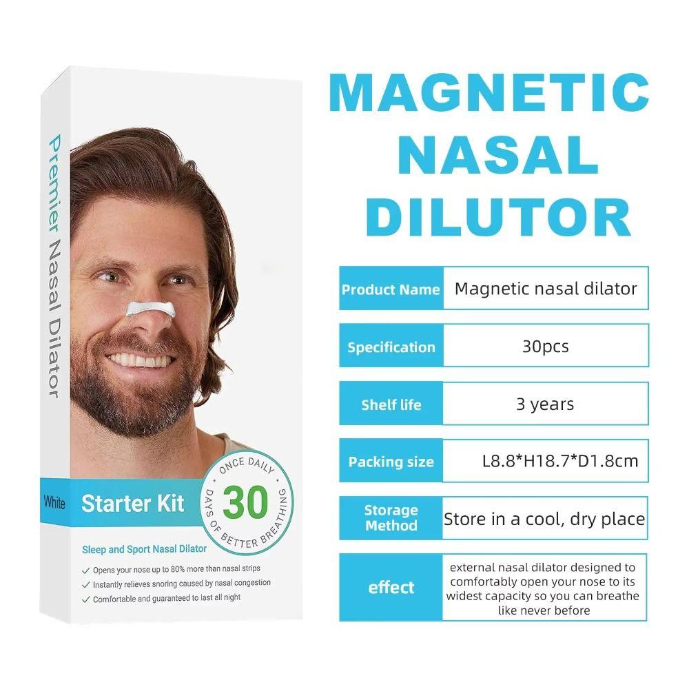30 Pairs Stretchable Breathe Nasal Strips Hydrowoven Fabric Stop Snoring Nose Patch  Adult