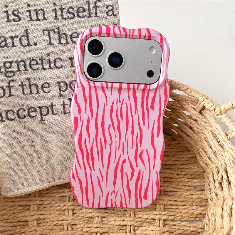 Wave Niche Zebra Print Frosted Dual Case for iPhone 16 Pro Max/15/14