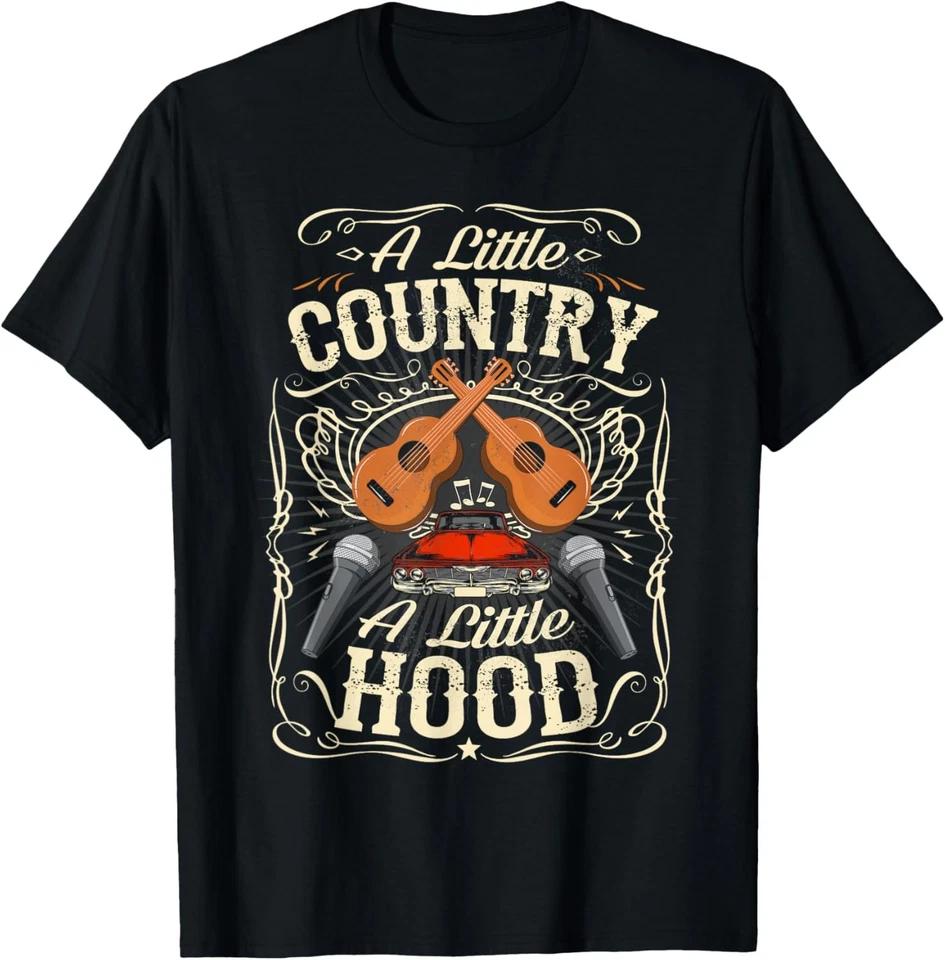 A Little Country A Little Hood Vintage Western Hip Hop Rap T-Shirt 4XL