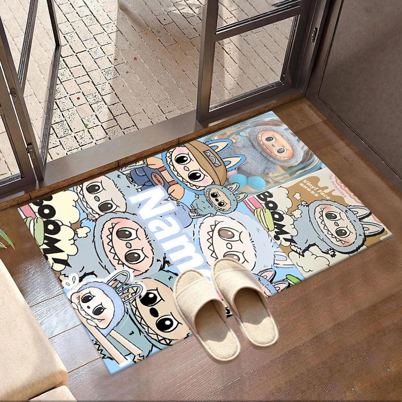Custom Name Personalized Labubu Print Carpet, Versatile Home Decor Rug, for Playroom, Apartment, Balcony, Entryway, Hallway Gift
