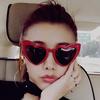 Women Retro Fashion Heart-shaped Shades Sunglasses Integrated UV  Glasses