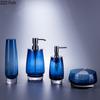 Light Luxury Glass Toiletries Creative Blue Soap Dispenser/vase Hotel Bathroom Hand Soap Bottle Modern Home Bathroom Accessories
