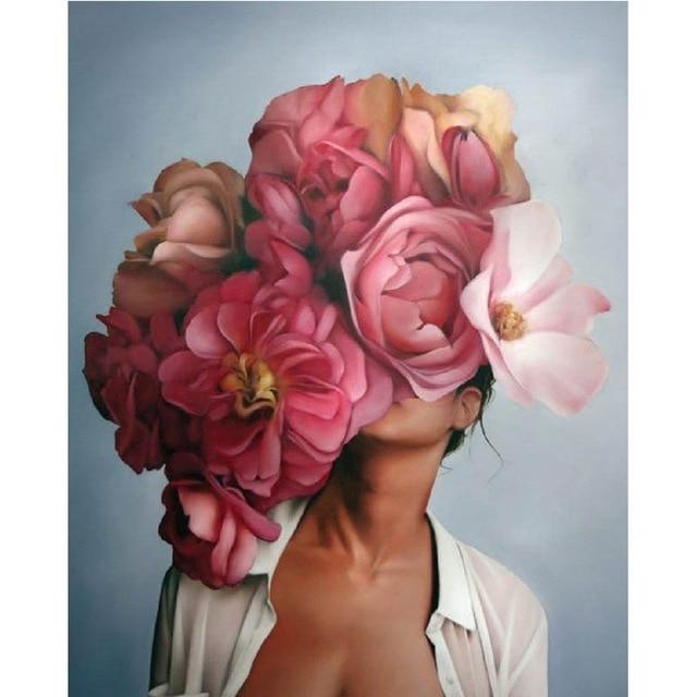 

5D DIY Алмазная картина Девушка Абстрактная полная круглая смоланая Алмазная художественная вышивка Мозаика Пейзаж Цветочные украшения для дома Full Round 20x30CM