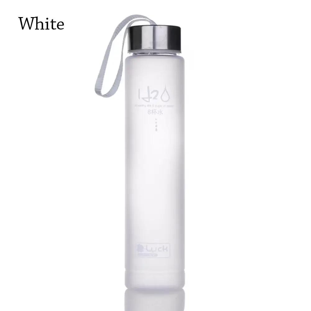 Square Water Bottle Plastic Clear Cup Leakproof Frosted Water Bottle Portable Drink Jug Practical PP Material Bottle with Straw