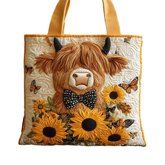 

Vintage Quilted Tote Bag Women Colorful Floral Purse Animals Flowers Handbag Lightweight Washable Tote for Daily Errands Grocery Shopping Commuting Y