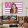Tate McRae Pink American Flag Tapestry Wall Hanging Aesthetic Room Decor Hip Hop Tapestry Bedroom Home Garden Banner