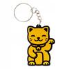 Keyring Maneki Neko Japanese Lucky Cat Golden 3D