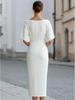 2026 Elegant One-Shoulder Solid Color Summer Dress for Women