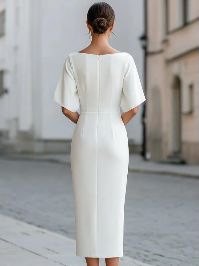 2026 Elegant One-Shoulder Solid Color Summer Dress for Women